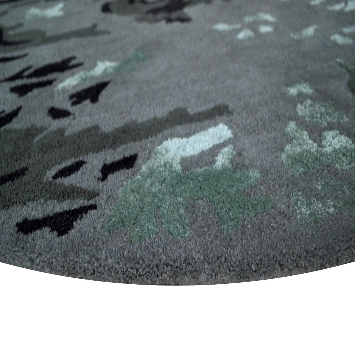 Handmade Coastal Wool Rug-6265-Silver-150x150cm