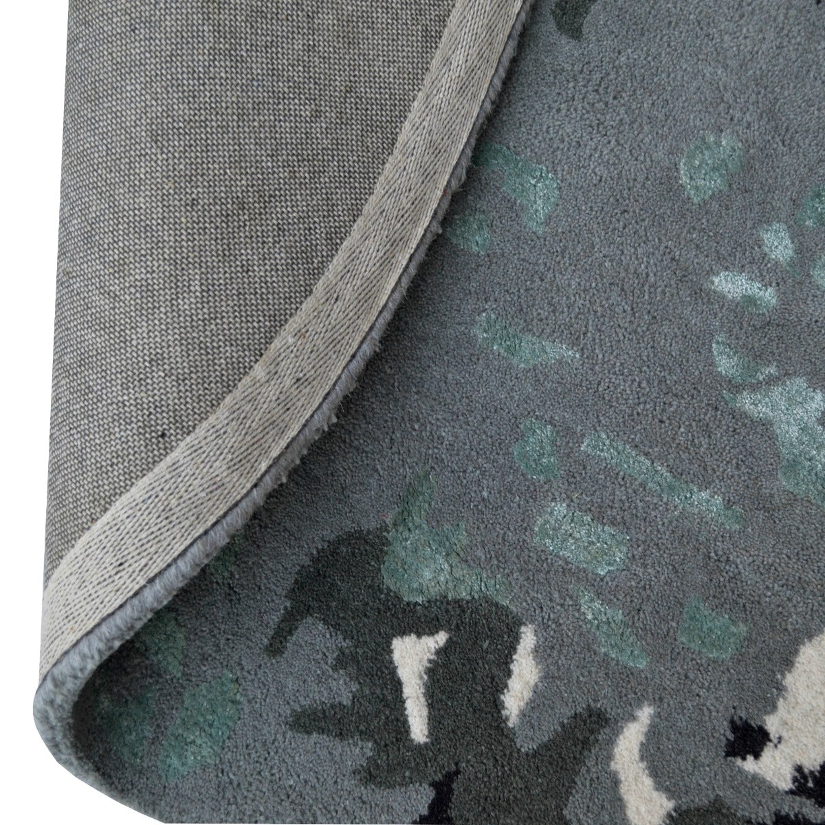 Handmade Coastal Wool Rug-6265-Silver-150x150cm