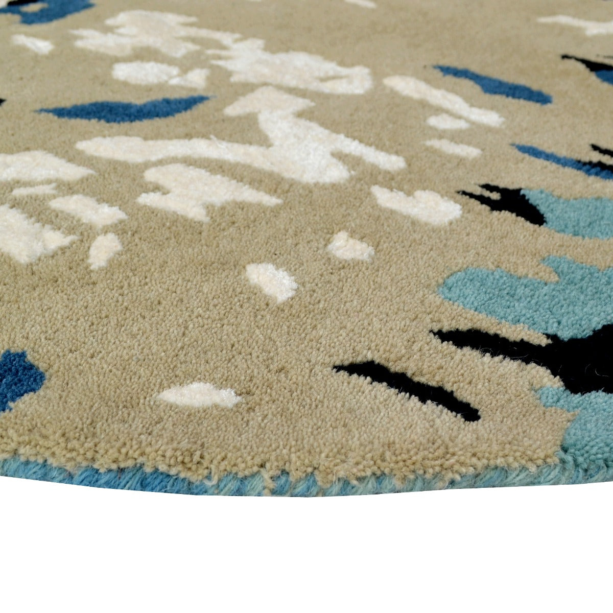 Handmade Coastal Wool Rug-6265-Blue-150x150cm
