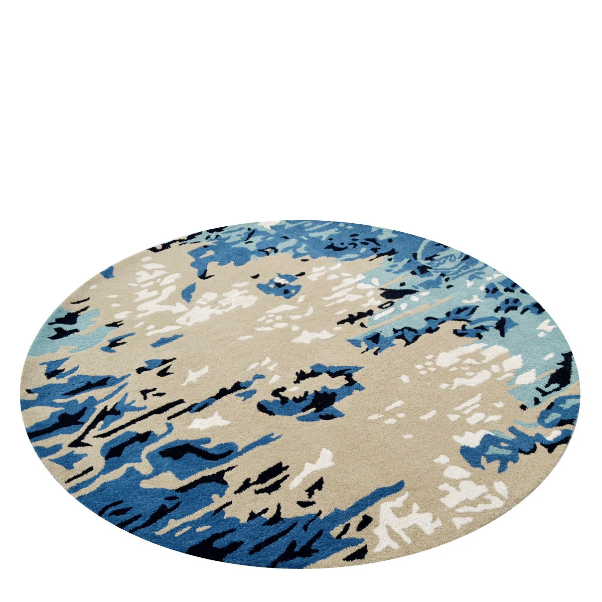 Handmade Coastal Wool Rug-6265-Blue-150x150cm