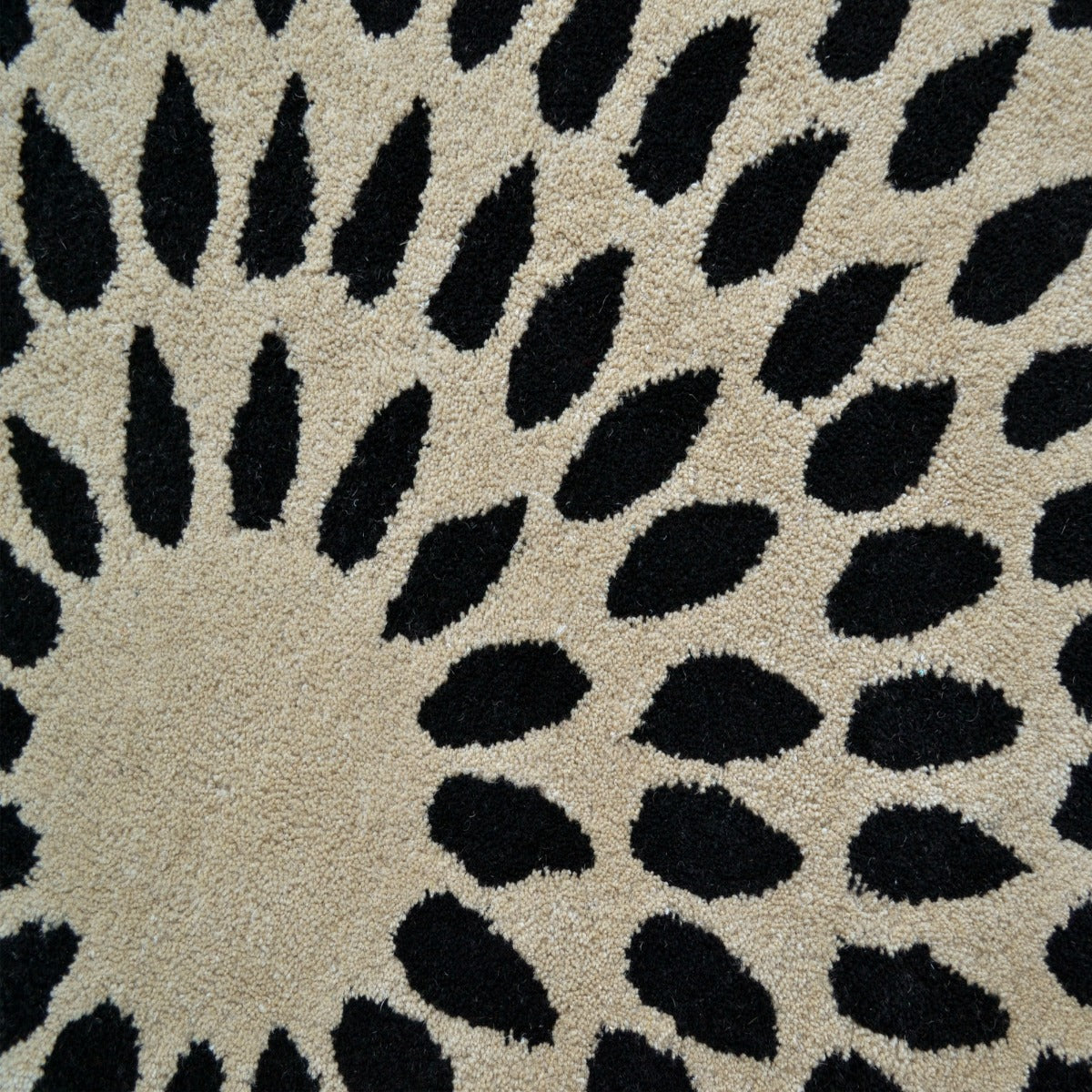 Handmade Woollen Round Rug-Decotex 6386-Beige Charcoal-160x160cm