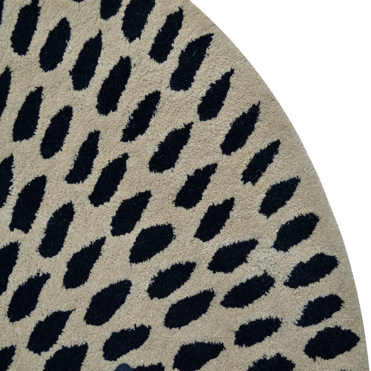 Handmade Woollen Round Rug-Decotex 6386-Beige Charcoal-160x160cm