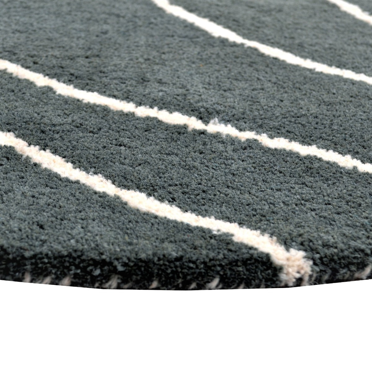 Handmade Woollen Round Rugs-Decotex 6373-Army Green-100x100cm