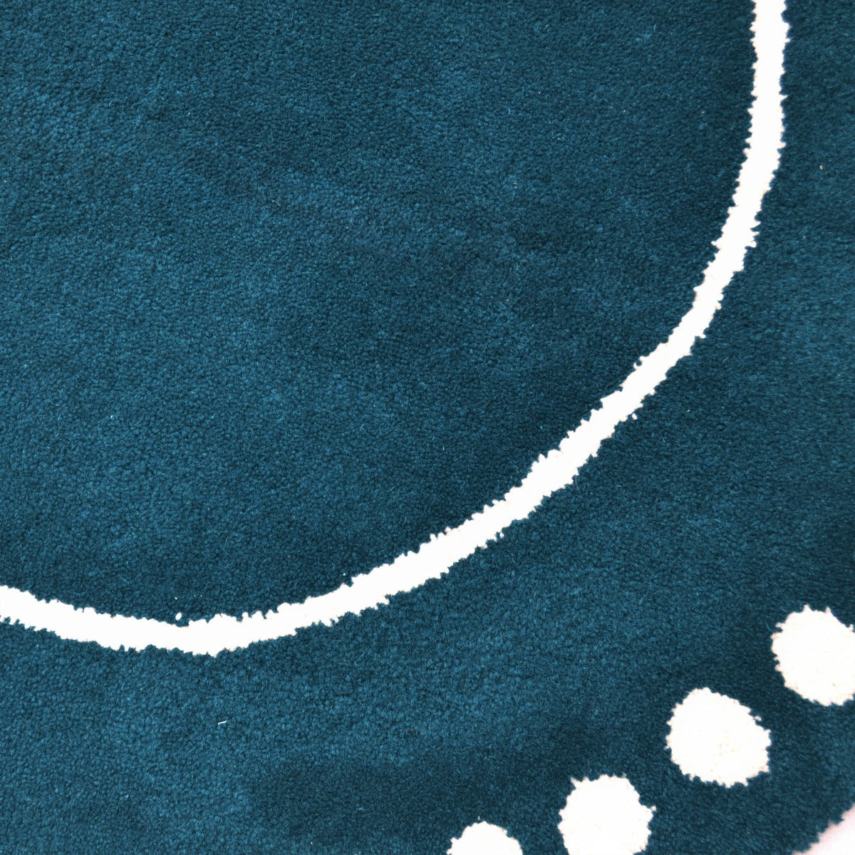Handmade Woollen Round Rugs-Decotex 6374-Turquiose-100x100cm