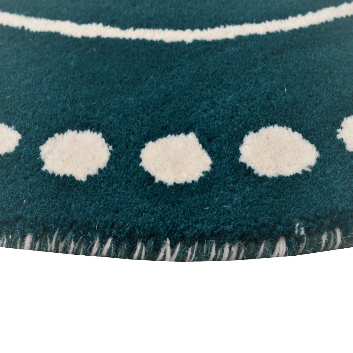 Handmade Woollen Round Rugs-Decotex 6374-Turquiose-100x100cm