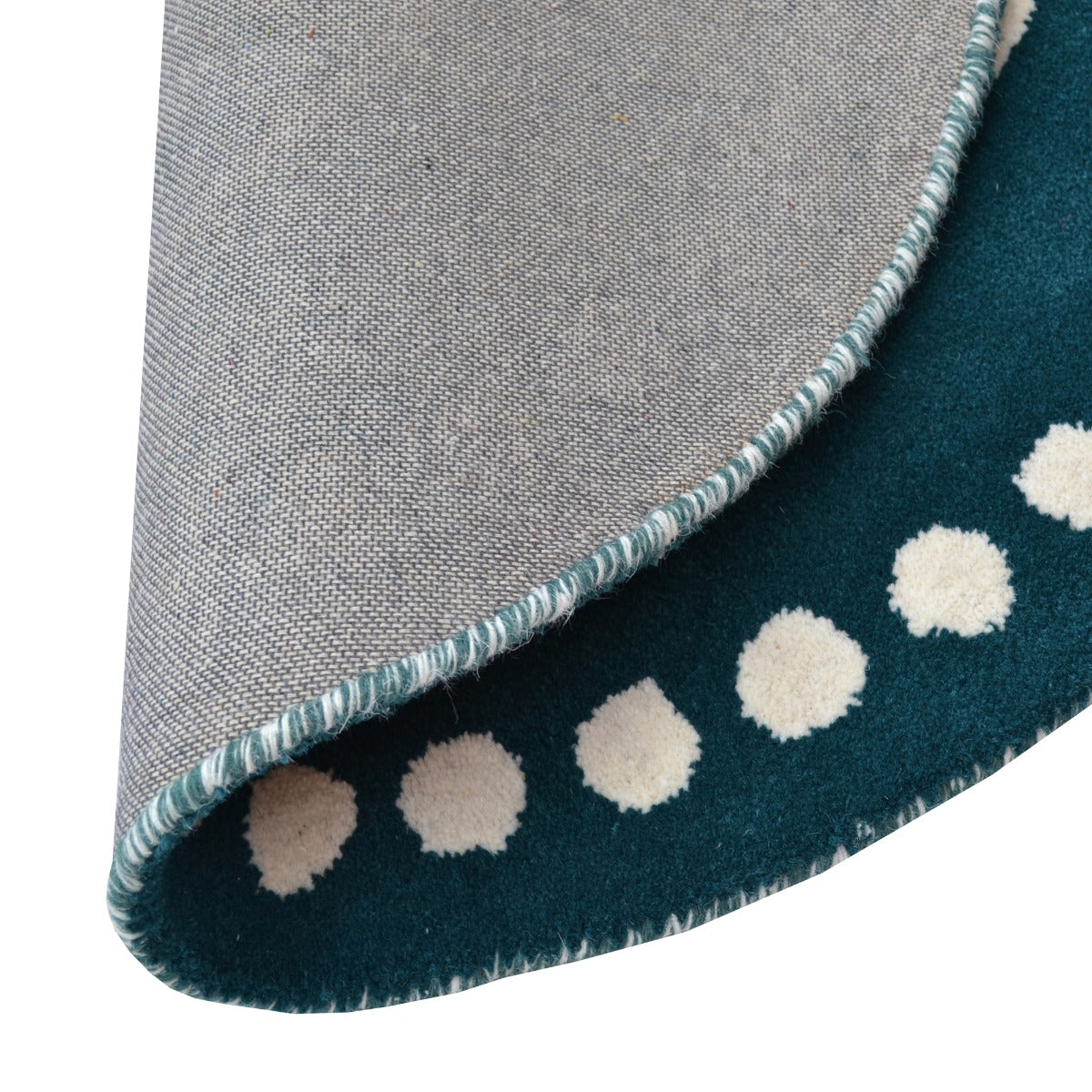 Handmade Woollen Round Rugs-Decotex 6374-Turquiose-100x100cm