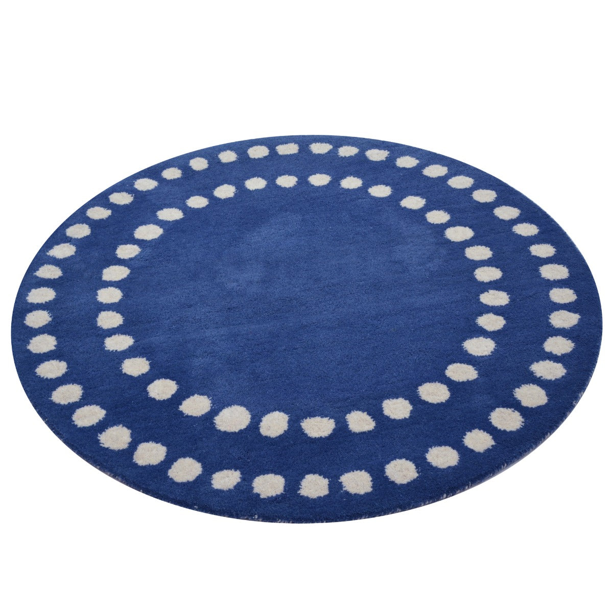 Handmade Modern Circular Rugs-Decotex 6375-Blue-100x100cm