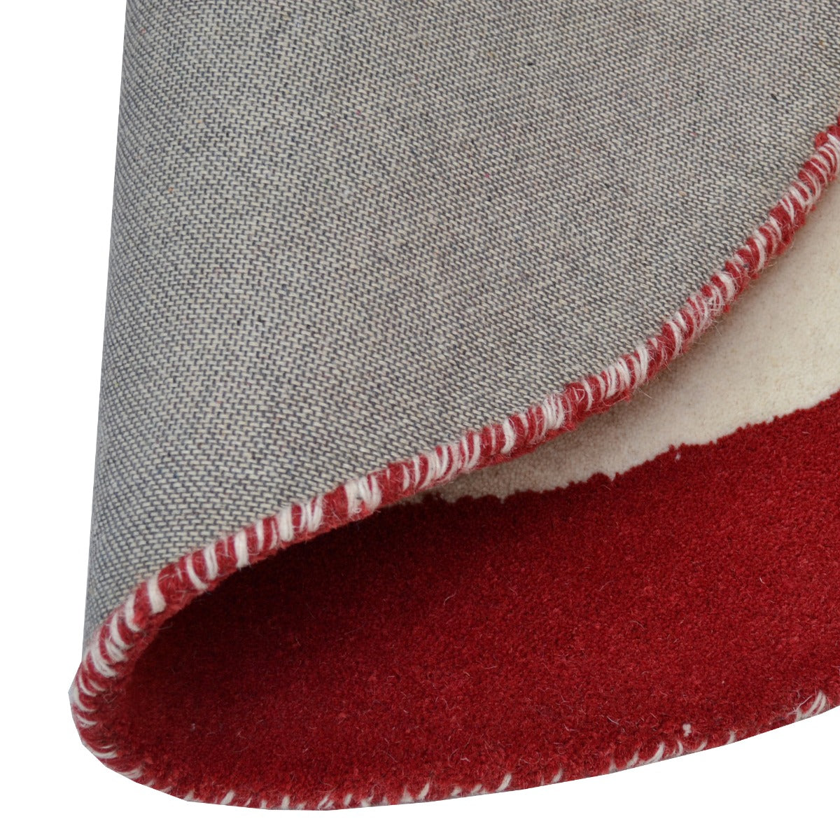 Handmade Modern Circular Rugs-Decotex 6376-Ivory Red-100x100cm