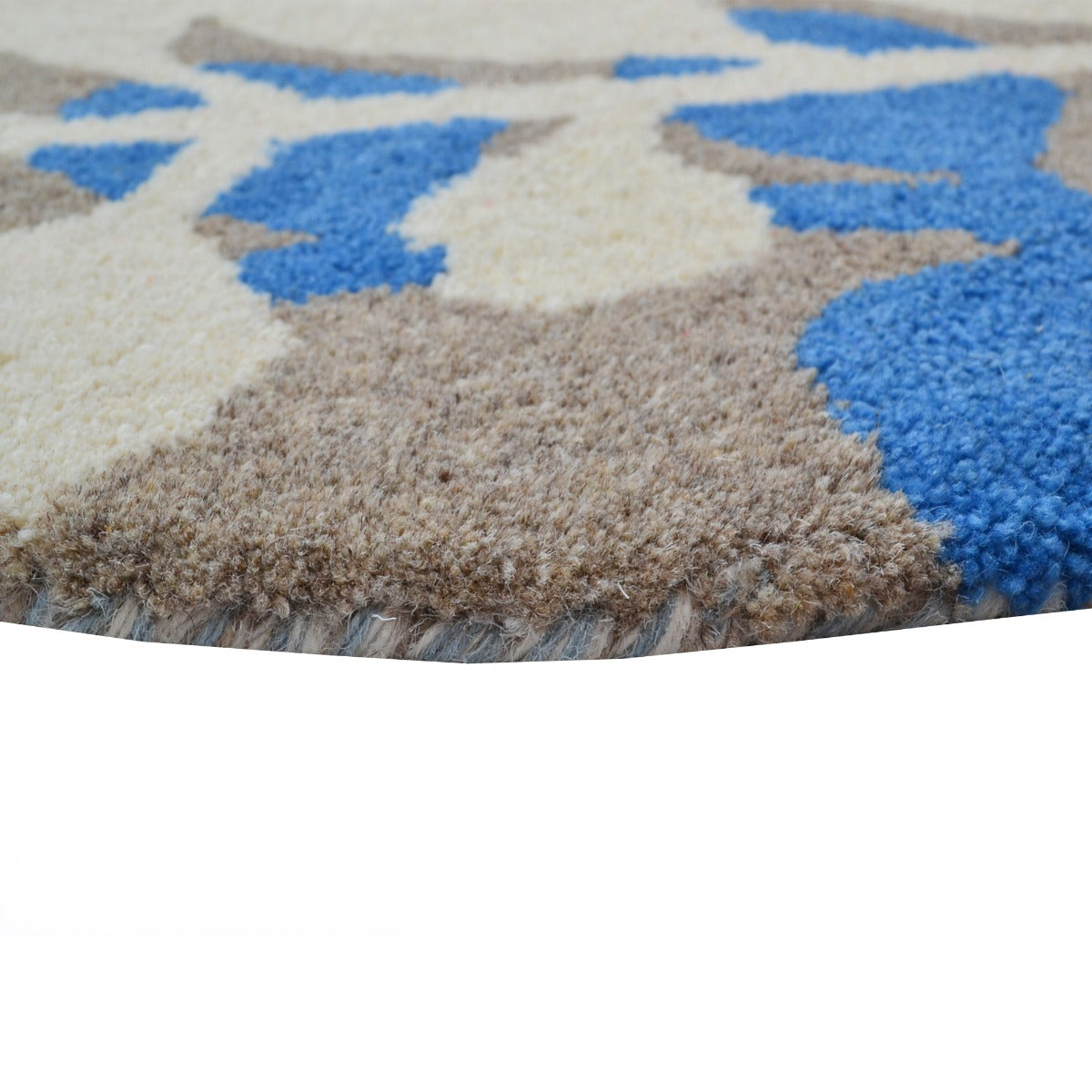 Handmade Modern Circular Rugs-Decotex 6377-Blue Multi-100x100cm