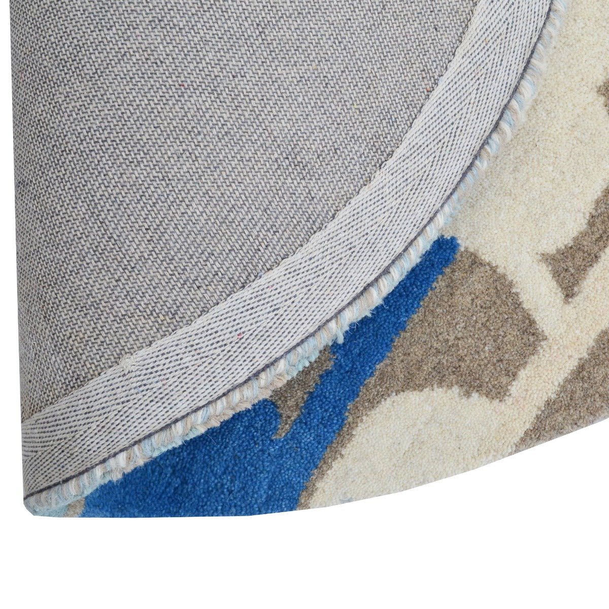 Handmade Modern Circular Rugs-Decotex 6377-Blue Multi-100x100cm