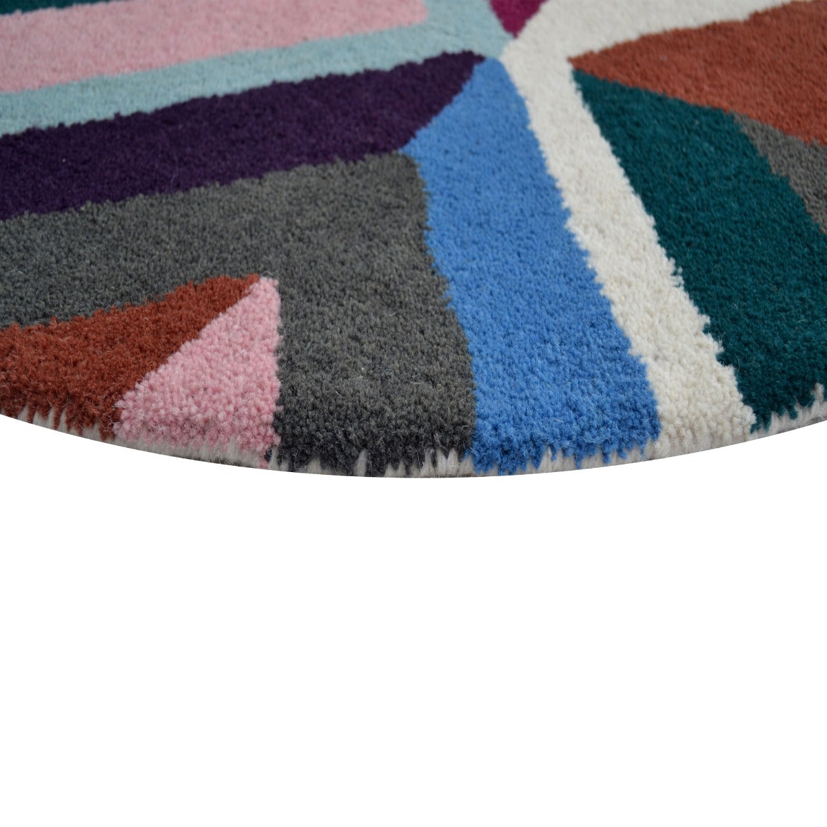 Handmade Modern Round Rug-Decotex 6394-Multi-100x100cm