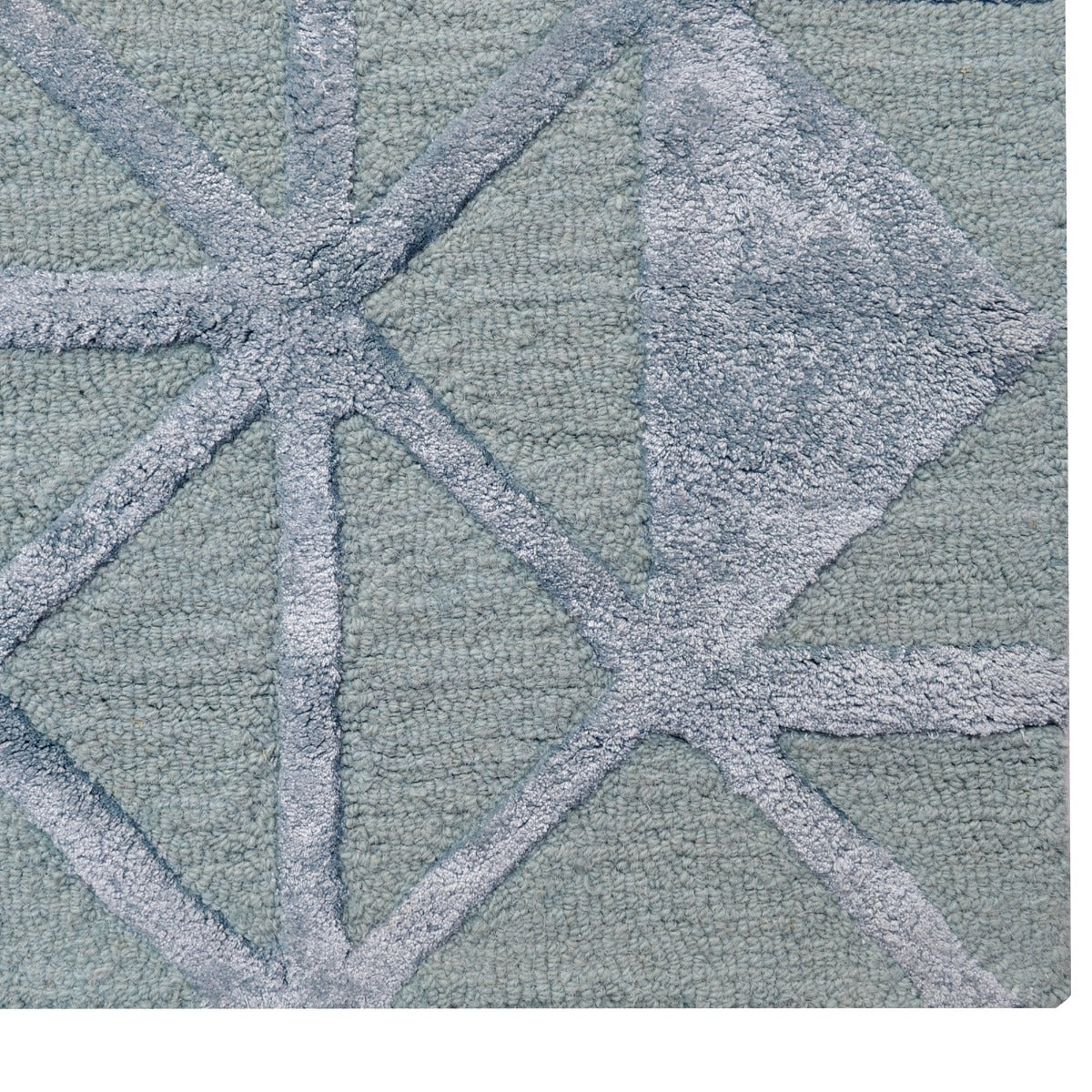 Designer Handmade Wool & Viscose Rug-Decotex 6399-Blue-110x160cm