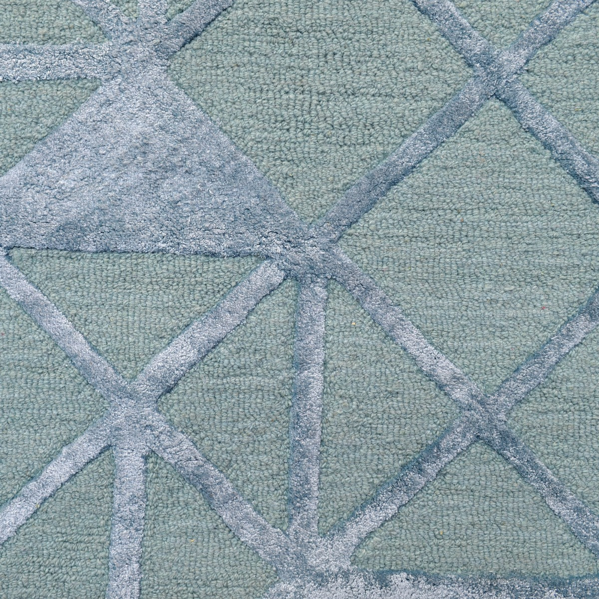 Designer Handmade Wool & Viscose Rug-Decotex 6399-Blue-110x160cm