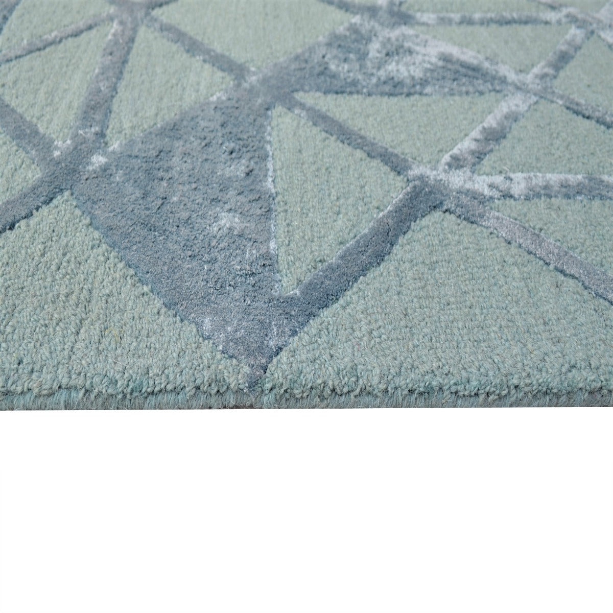 Designer Handmade Wool & Viscose Rug-Decotex 6399-Blue-110x160cm