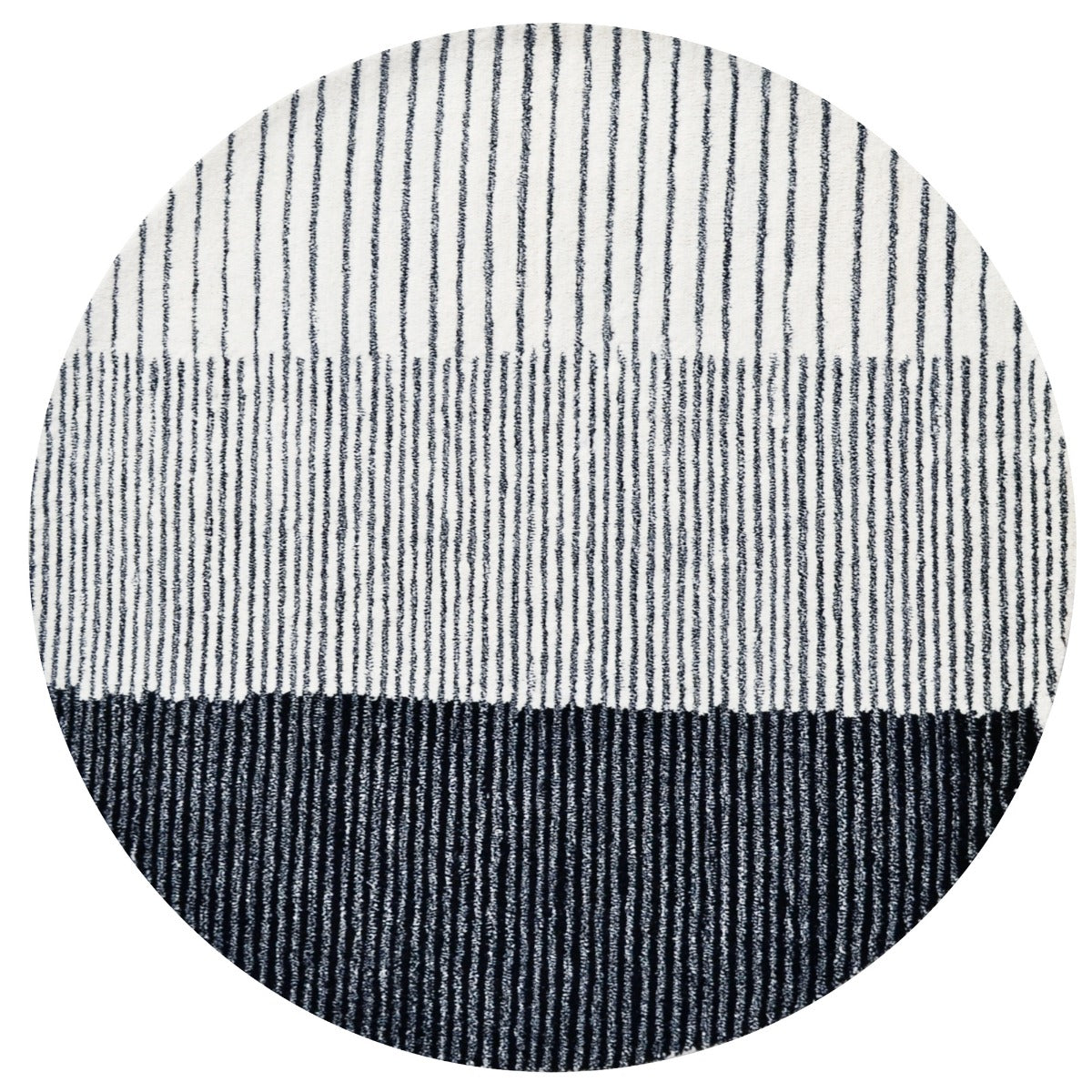 Handmade Woolen Rug-Eclipse 6303-Ivory Black-110x160cm