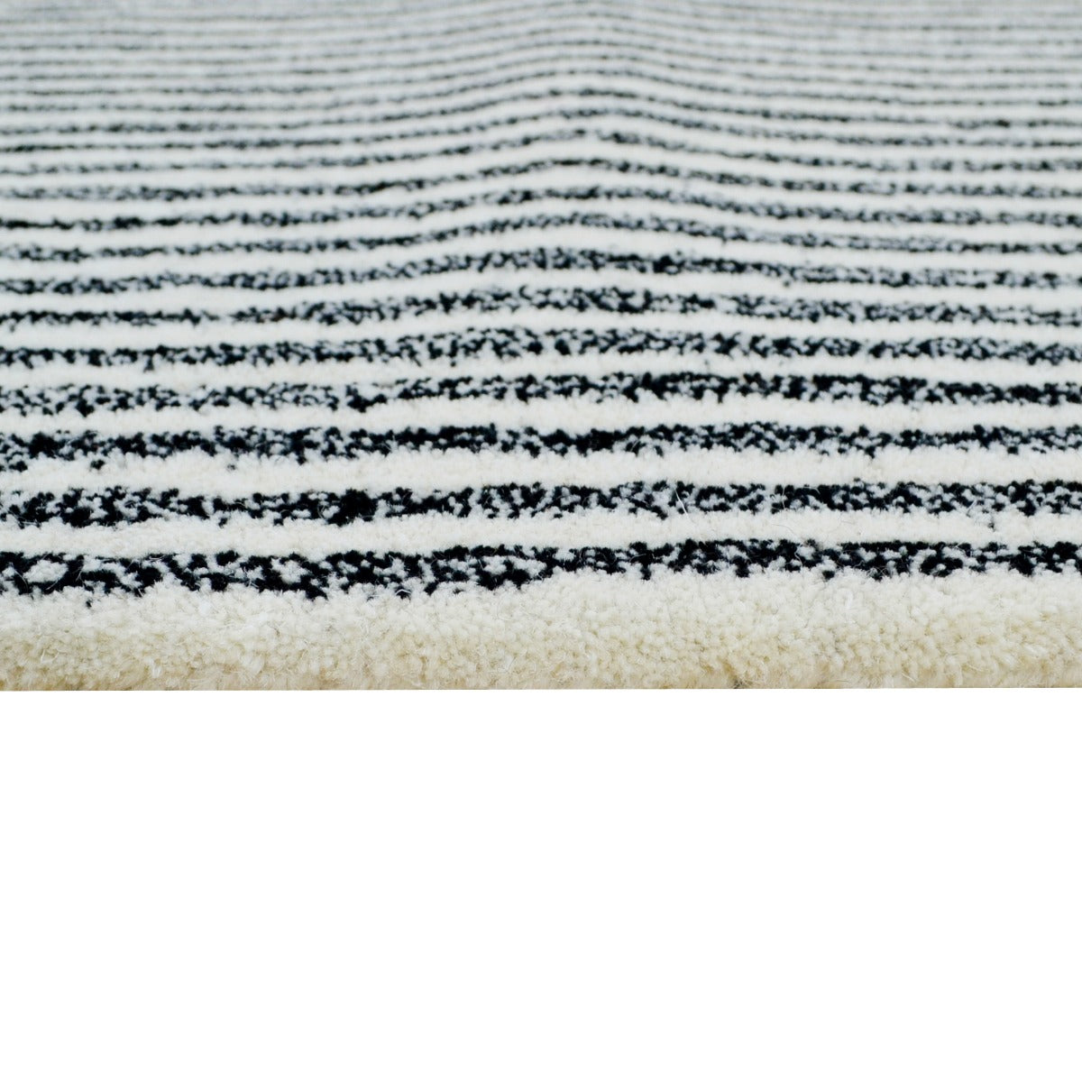 Handmade Woolen Rug-Eclipse 6303-Ivory Black-110x160cm