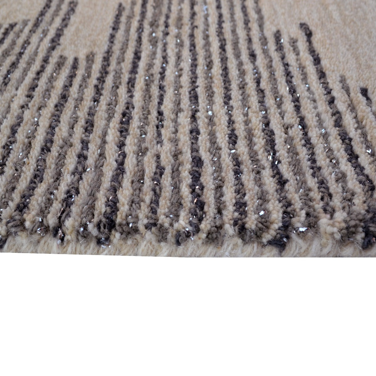 Designer Handmade Wool Rug-Egypt 6350-Cream Grey-110x160cm