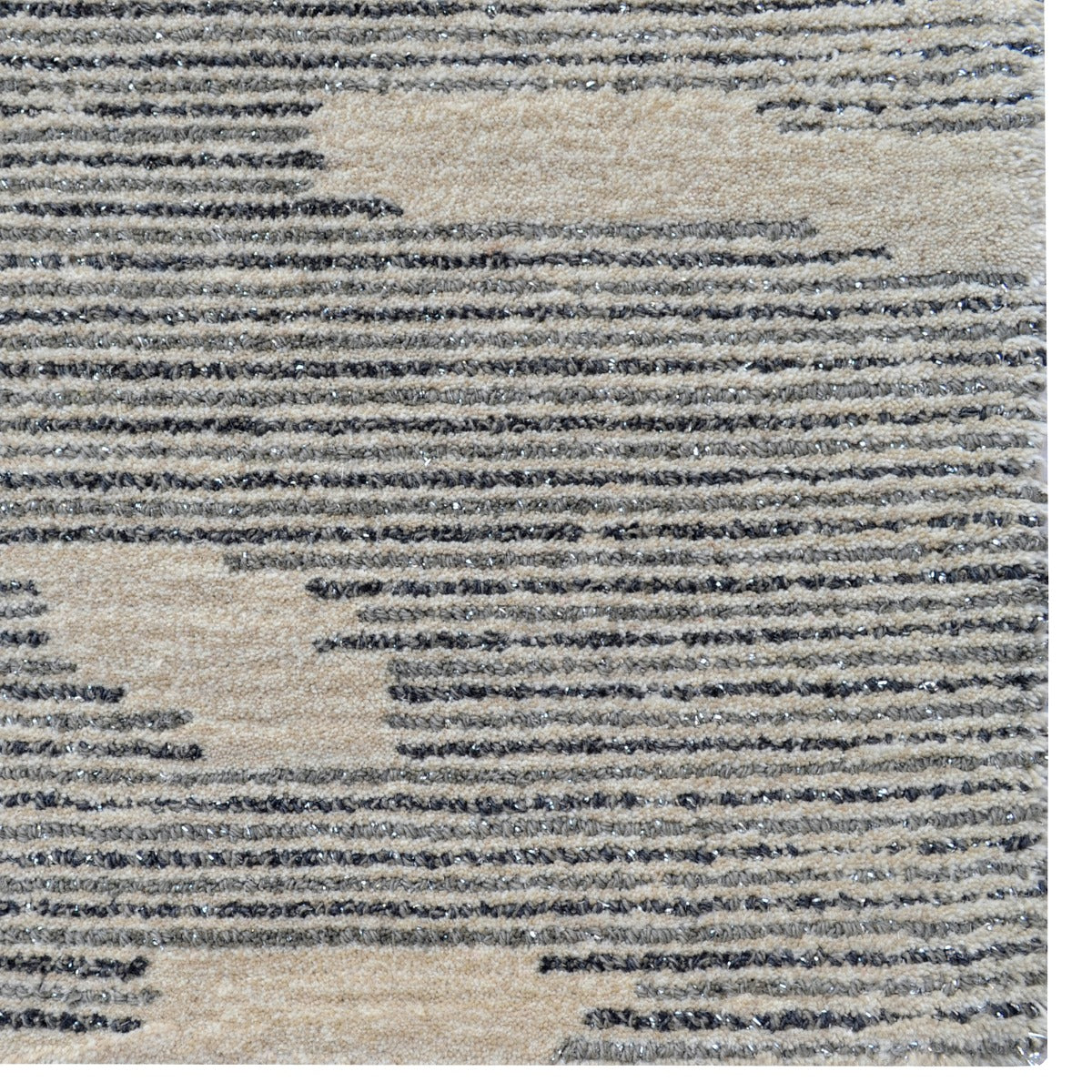 Designer Handmade Wool Rug-Egypt 6350-Cream Grey-110x160cm