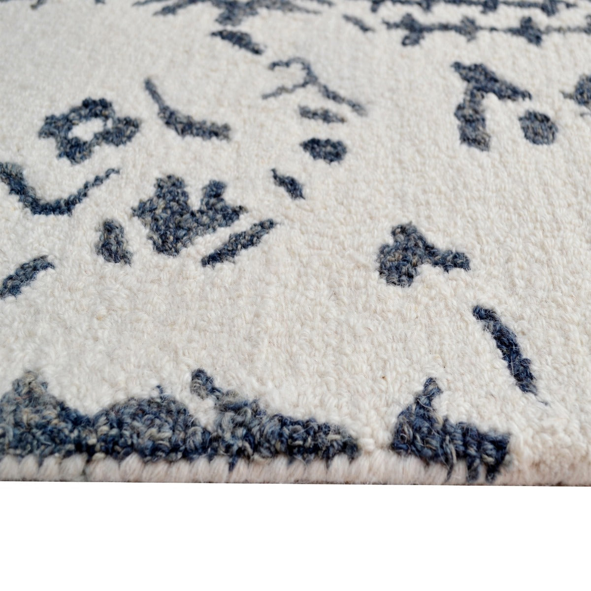 Designer Handmade Wool Rug-Erase 6276-Ivory/Grey-110x160cm