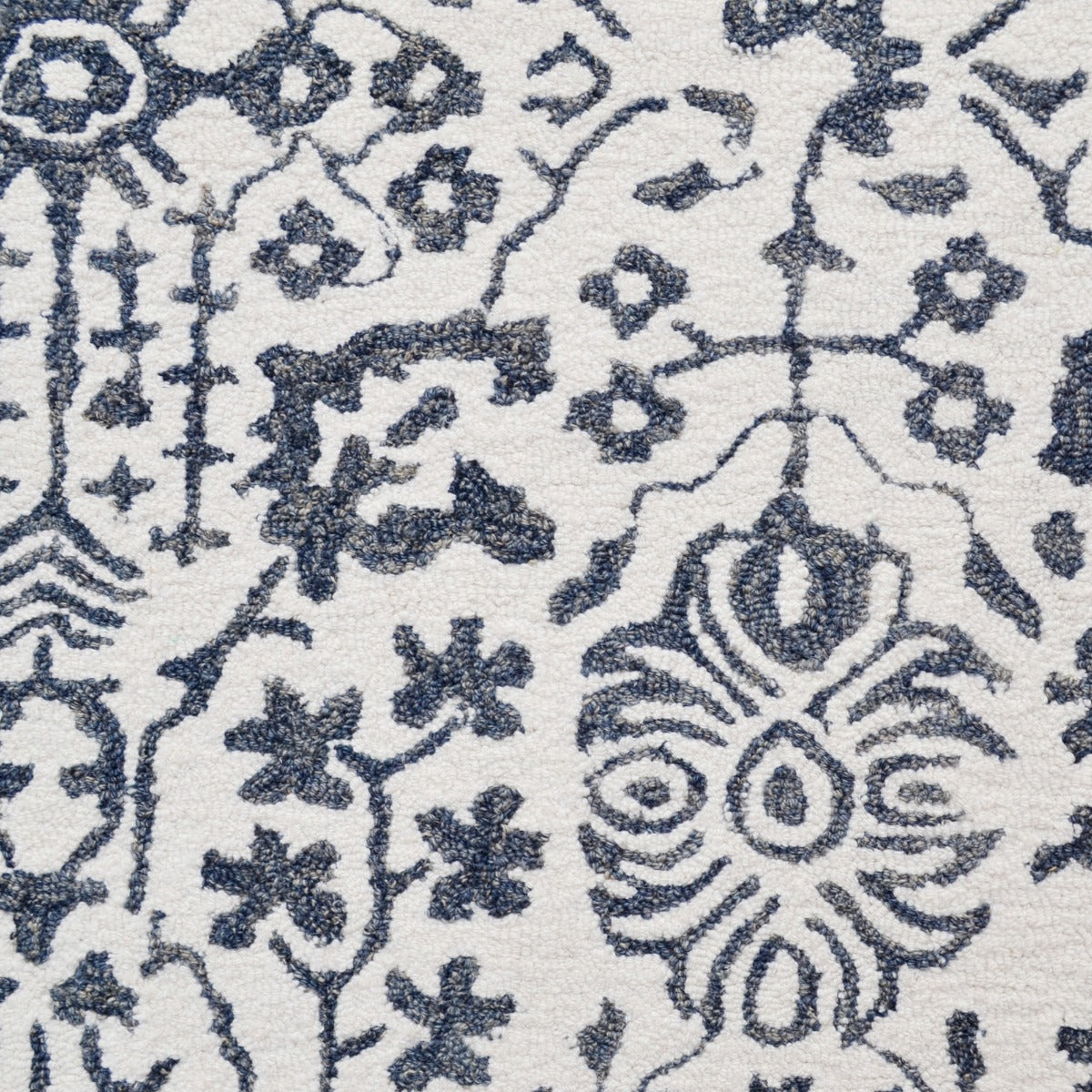 Designer Handmade Wool Rug-Erase 6276-Ivory/Grey-110x160cm