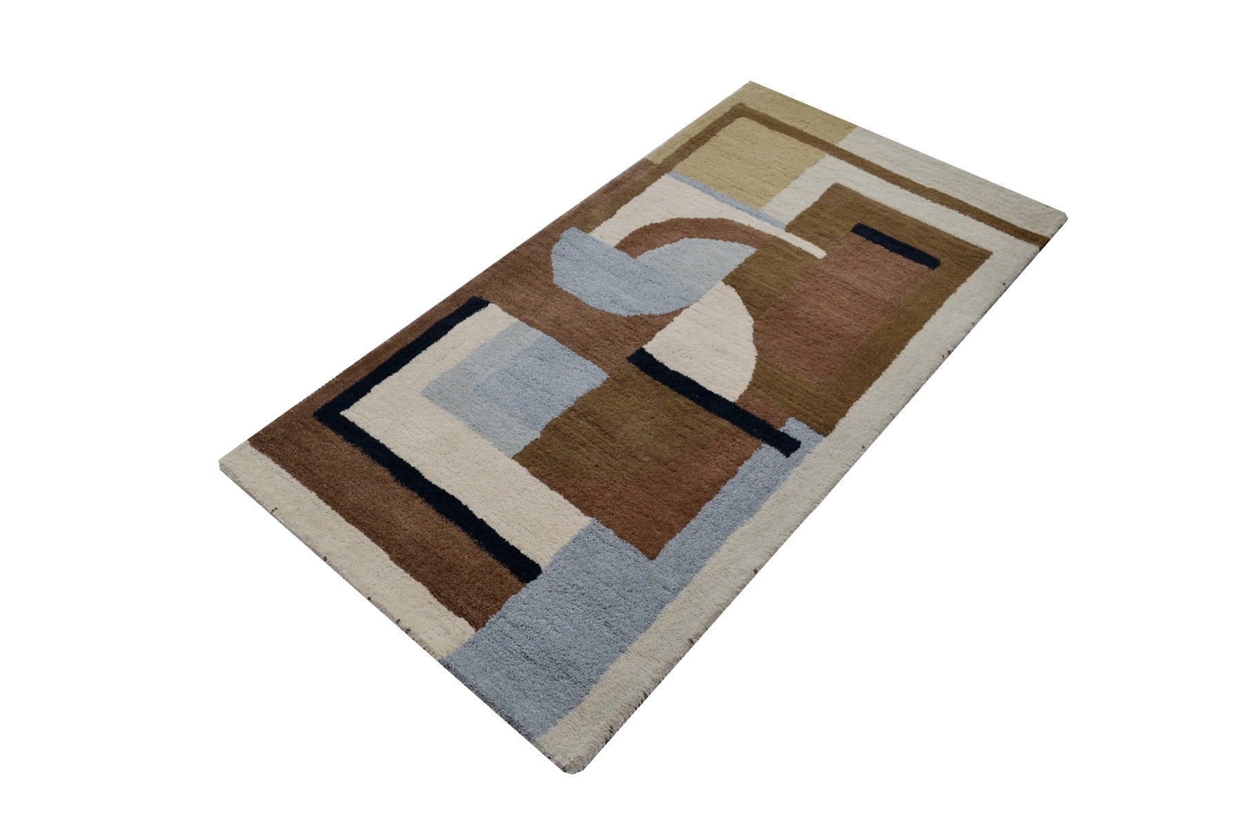 Modern Handmade Wool Rug - Glasgow 6245 - Natural - 80X150cm