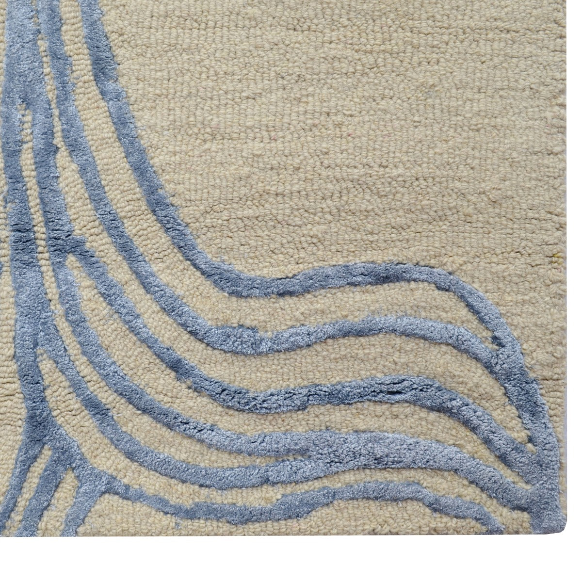 Modern Designer Rug-Gold Coast 6380-Cream Teal Blue-110x160cm