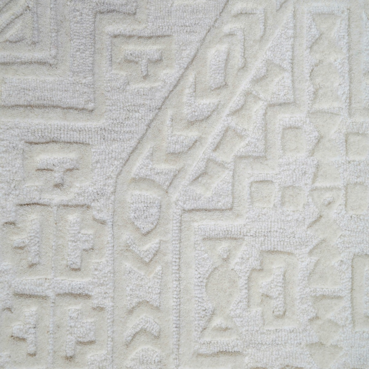 Contemporary Handwoven Wool Rug-Heritage 6370-Ivory-110x160cm