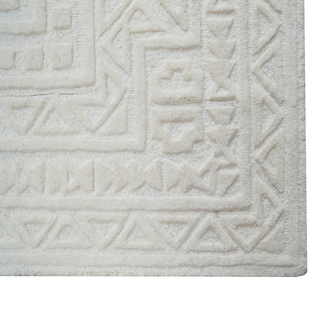Contemporary Handwoven Wool Rug-Heritage 6370-Ivory-110x160cm