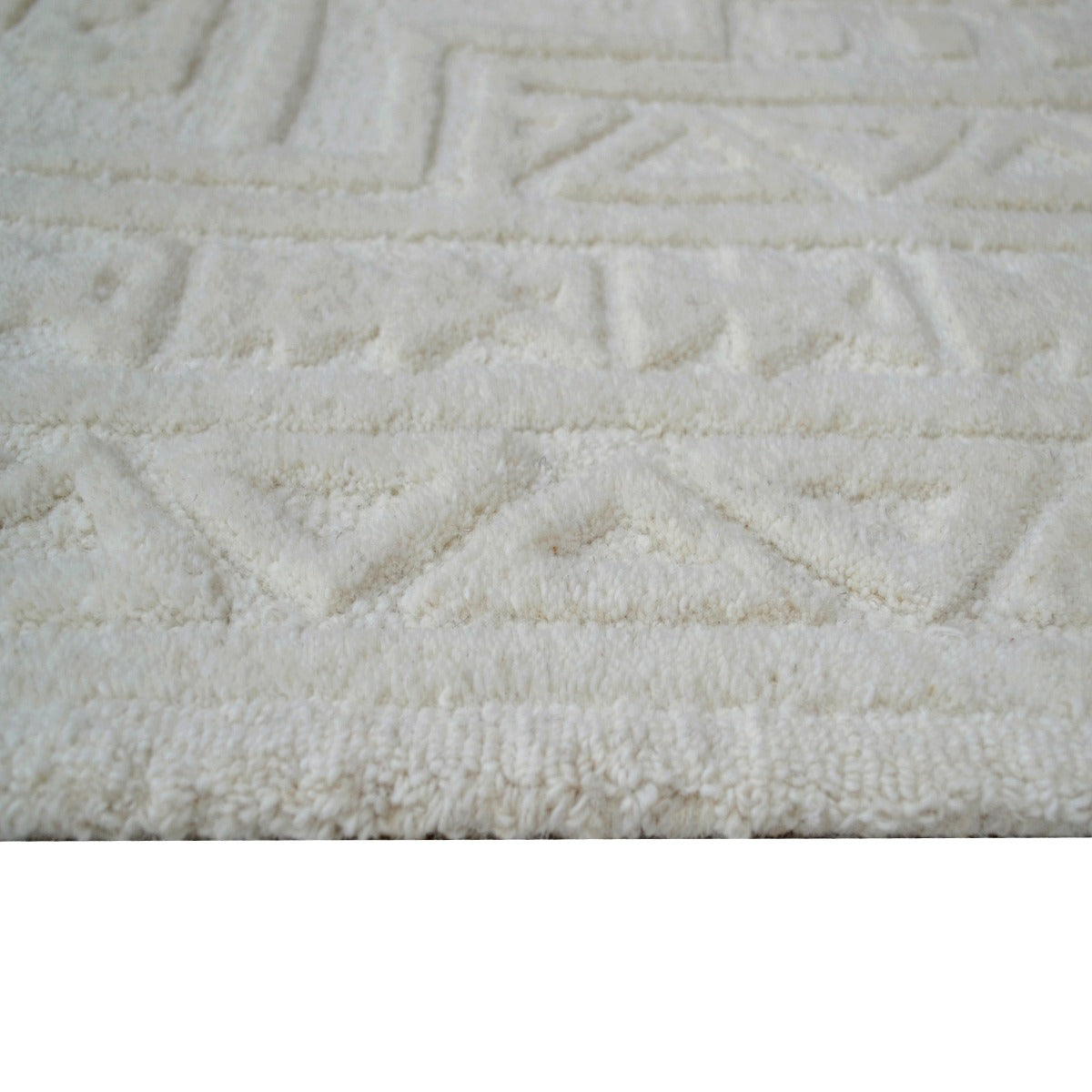 Contemporary Handwoven Wool Rug-Heritage 6370-Ivory-110x160cm
