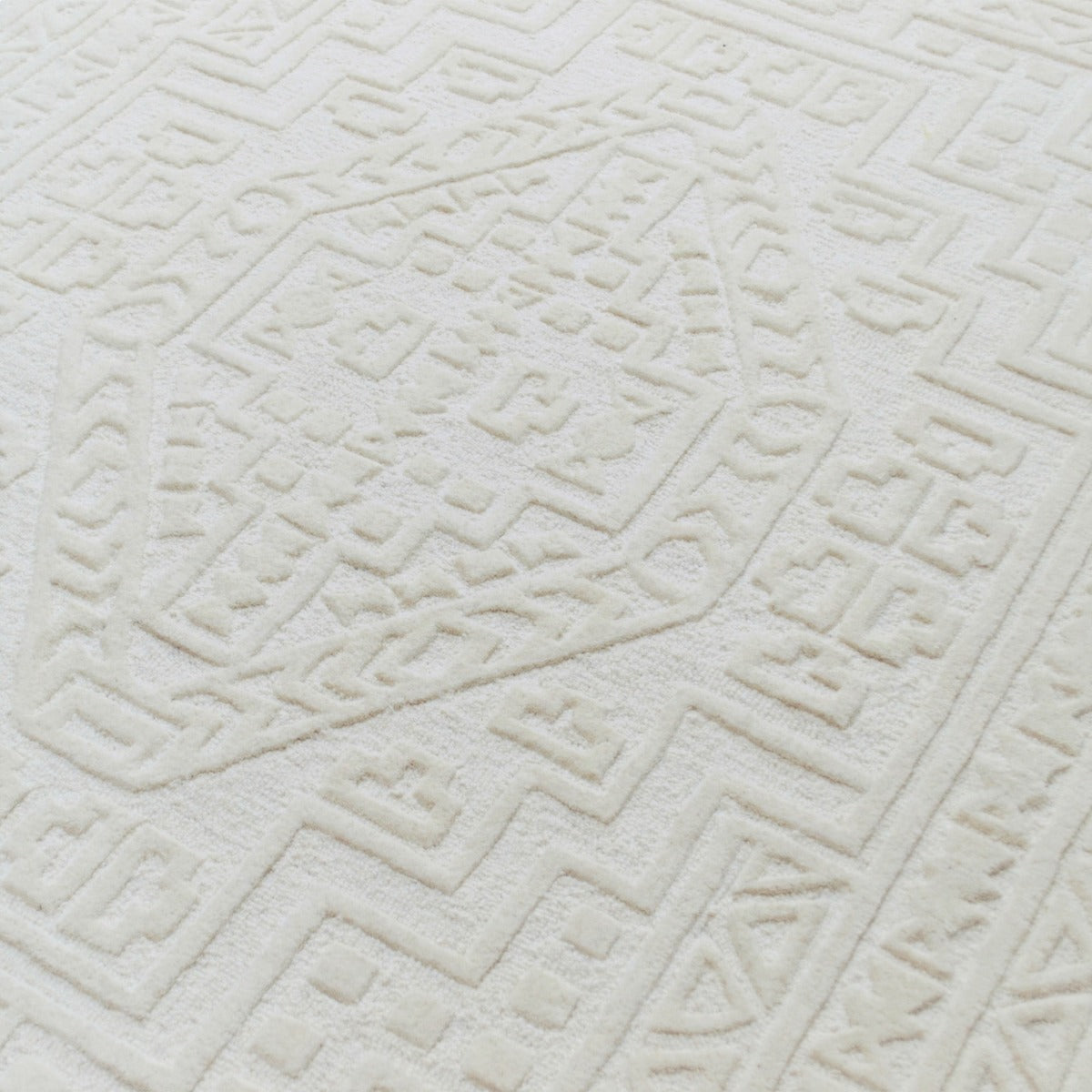 Contemporary Handwoven Wool Rug-Heritage 6370-Ivory-110x160cm