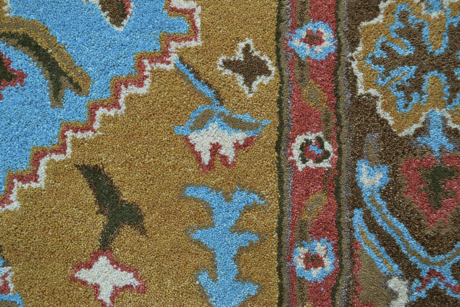 Heriz Handmade Wool Rug - 6216 - Mustard Yellow/Brown - 160x230cm