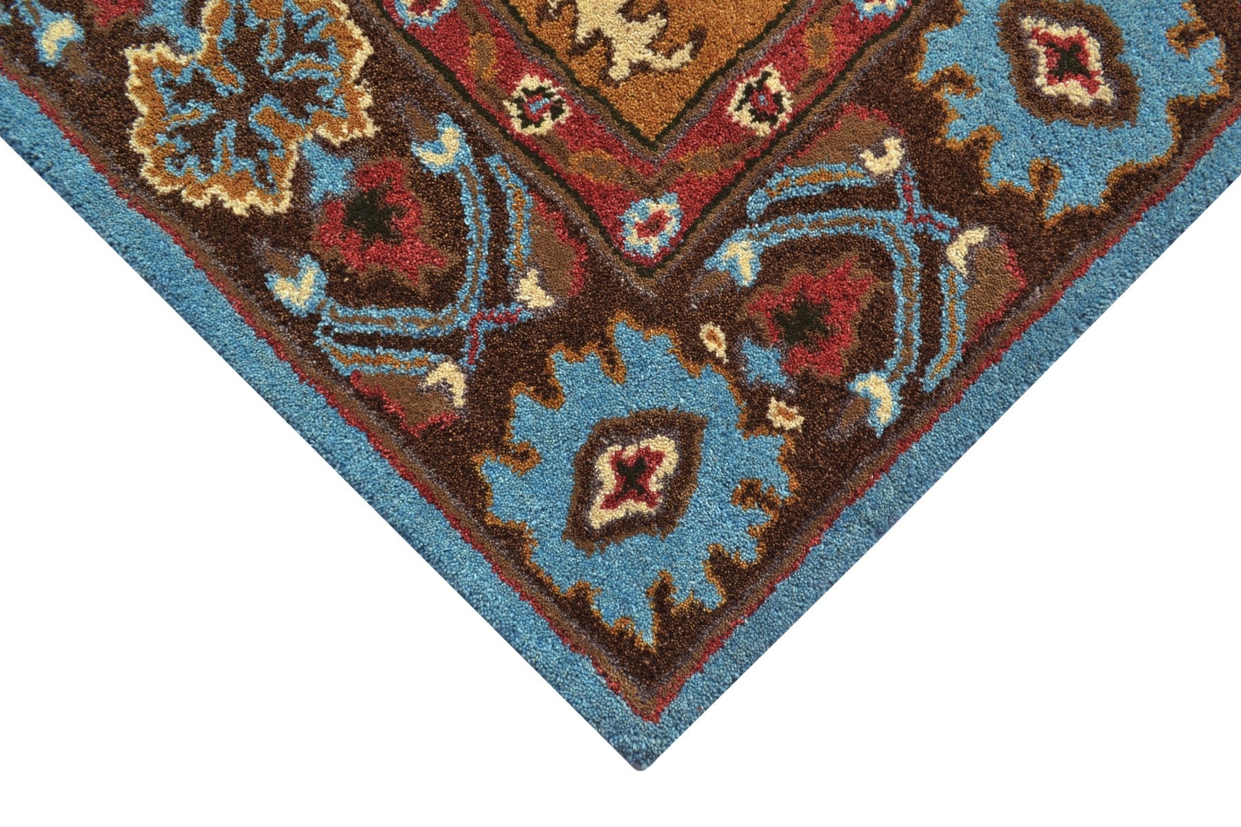 Heriz Handmade Wool Rug - 6216 - Mustard Yellow/Brown - 160x230cm
