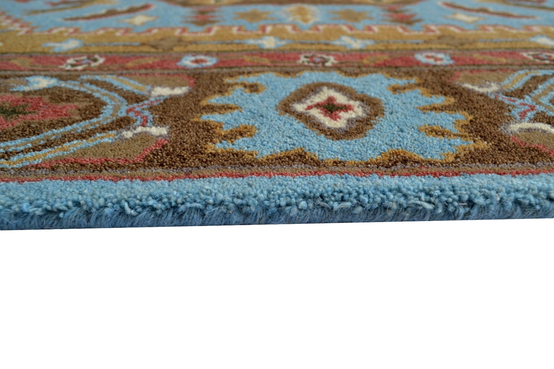 Heriz Handmade Wool Rug - 6216 - Mustard Yellow/Brown - 160x230cm