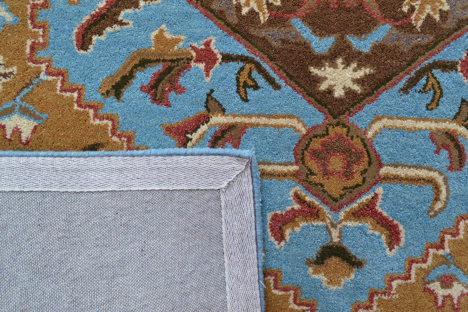 Heriz Handmade Wool Rug - 6216 - Mustard Yellow/Brown - 160x230cm