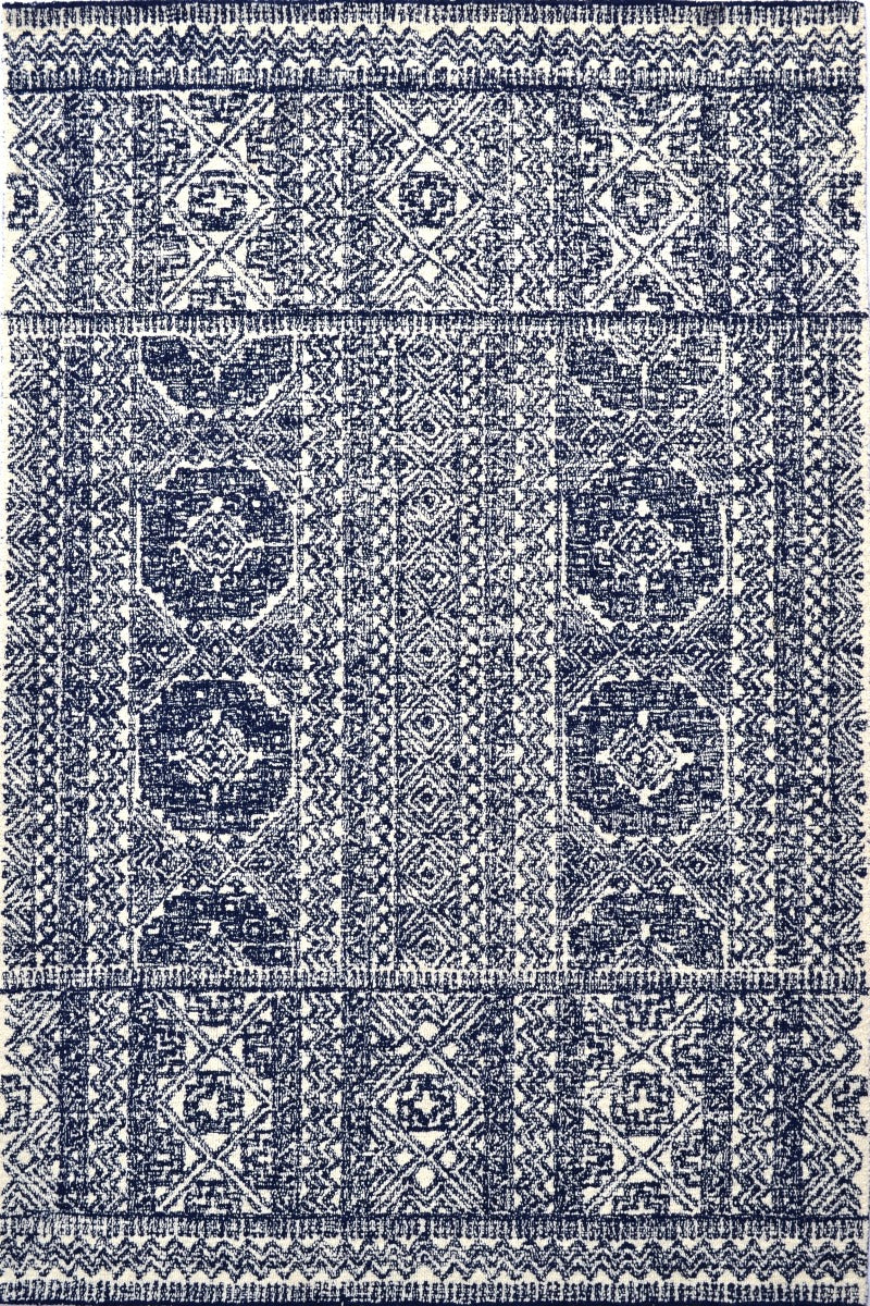 Imperial Handmade Wool Rug - 6210 - Navy/Cream - 110x160cm