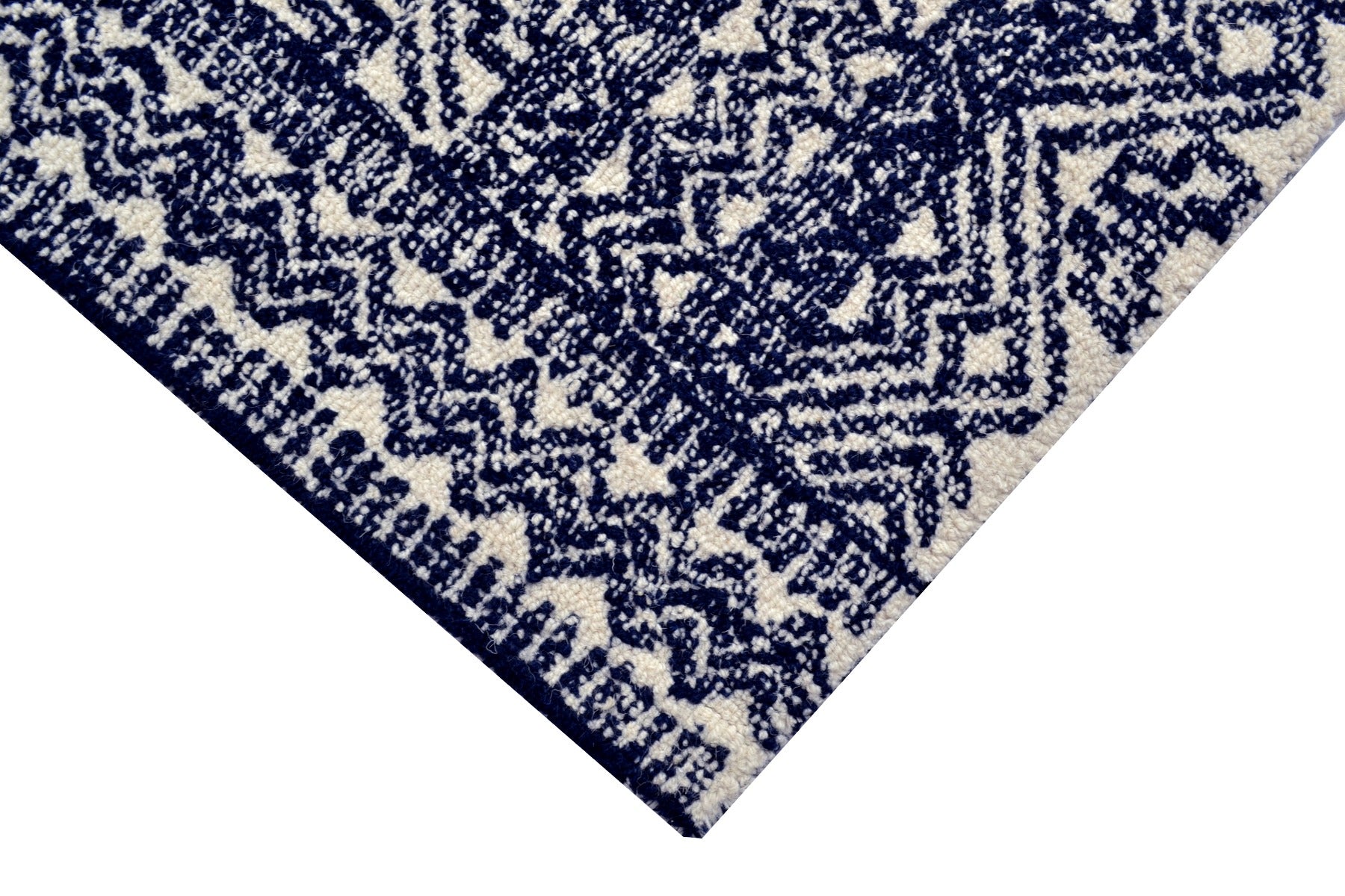 Imperial Handmade Wool Rug - 6210 - Navy/Cream - 110x160cm