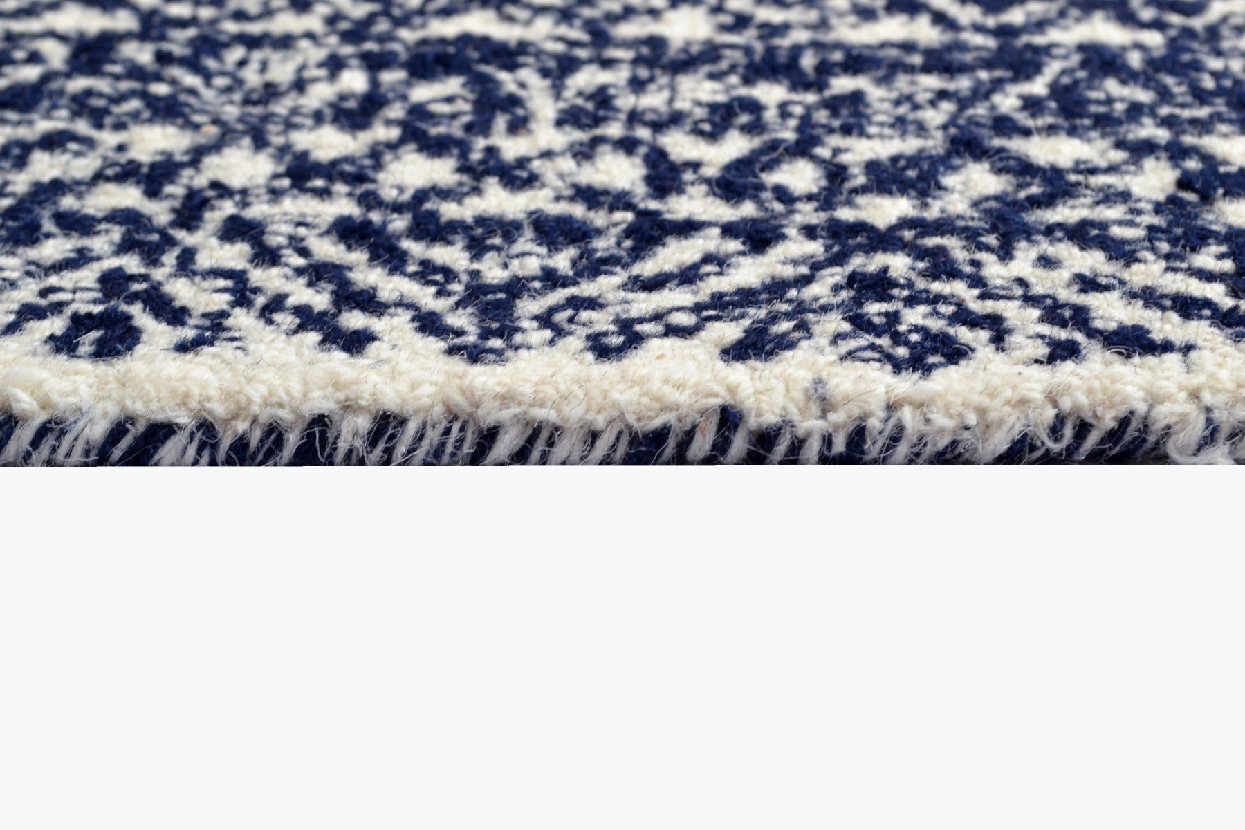 Imperial Handmade Wool Rug - 6210 - Navy/Cream - 110x160cm