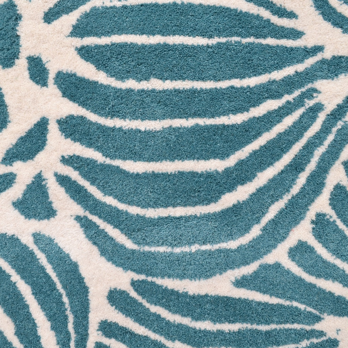 Designer Handmade Wool Rug-Jessica 6351-Teal Ivory-110x160cm
