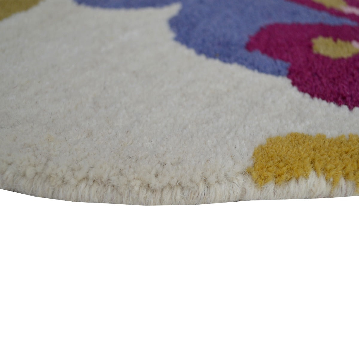 Handmade Kids Wool Rug-Mini Montreal K-6396-Ivory Multi-100x100cm