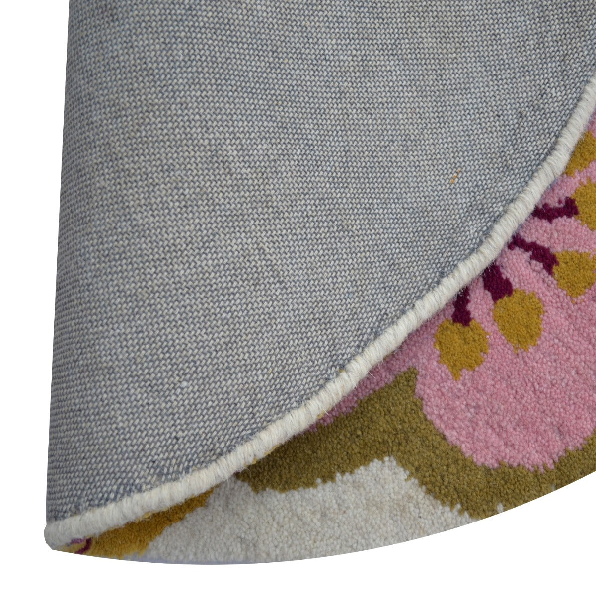 Handmade Kids Wool Rug-Mini Montreal K-6396-Ivory Multi-100x100cm