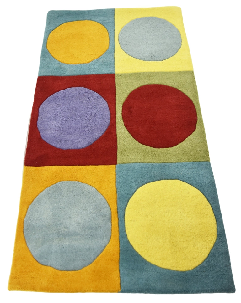 Handmade Kids Wool Rug - K109 - Multi - 80x150cm