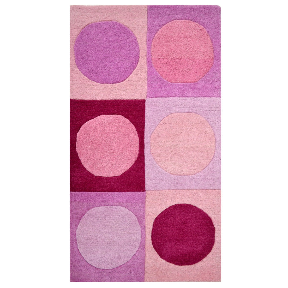 Dotty Handmade Kids Rug-K109-Pink-80x150cm
