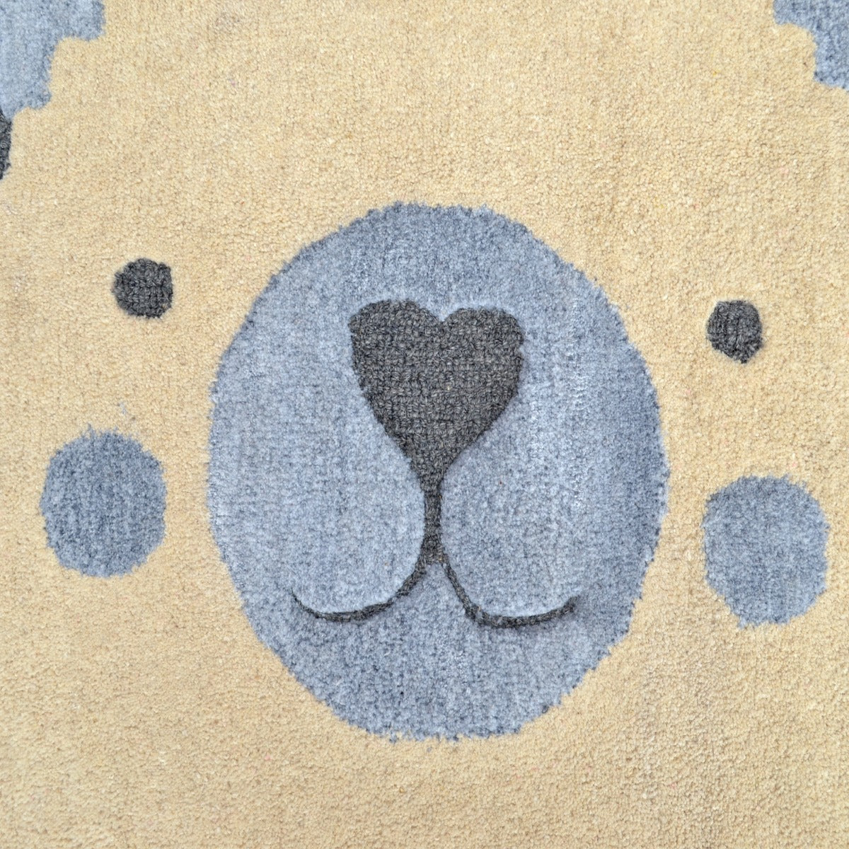 Modern Kids Handmade Wool Rug-Grizzly K-6410-Cream Grey-100x100cm