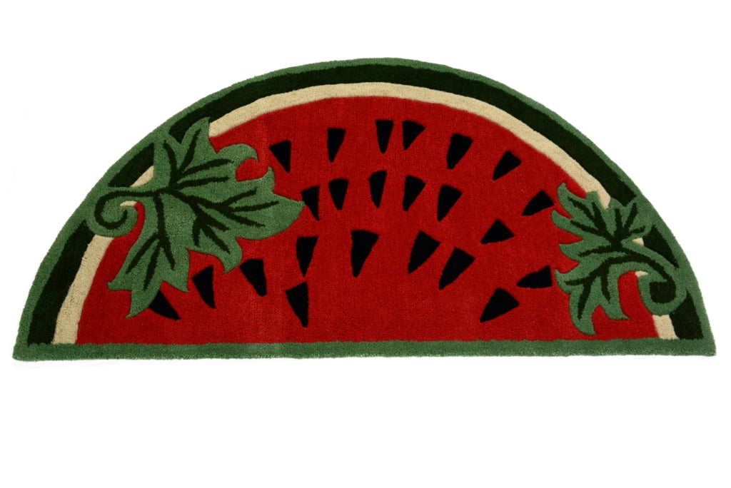 Handmade Kids Wool Rug - Watermelon - Red - 67x127cm