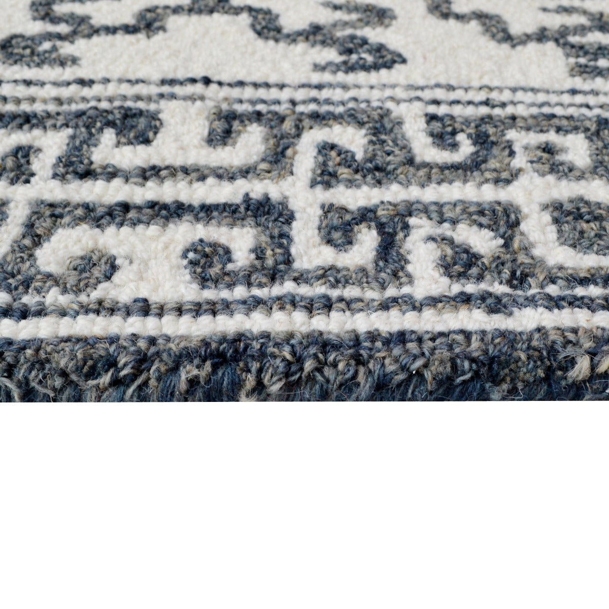 Handmade Designer Wool Rug-Lipi 6271-Ivory/Grey-110x160cm