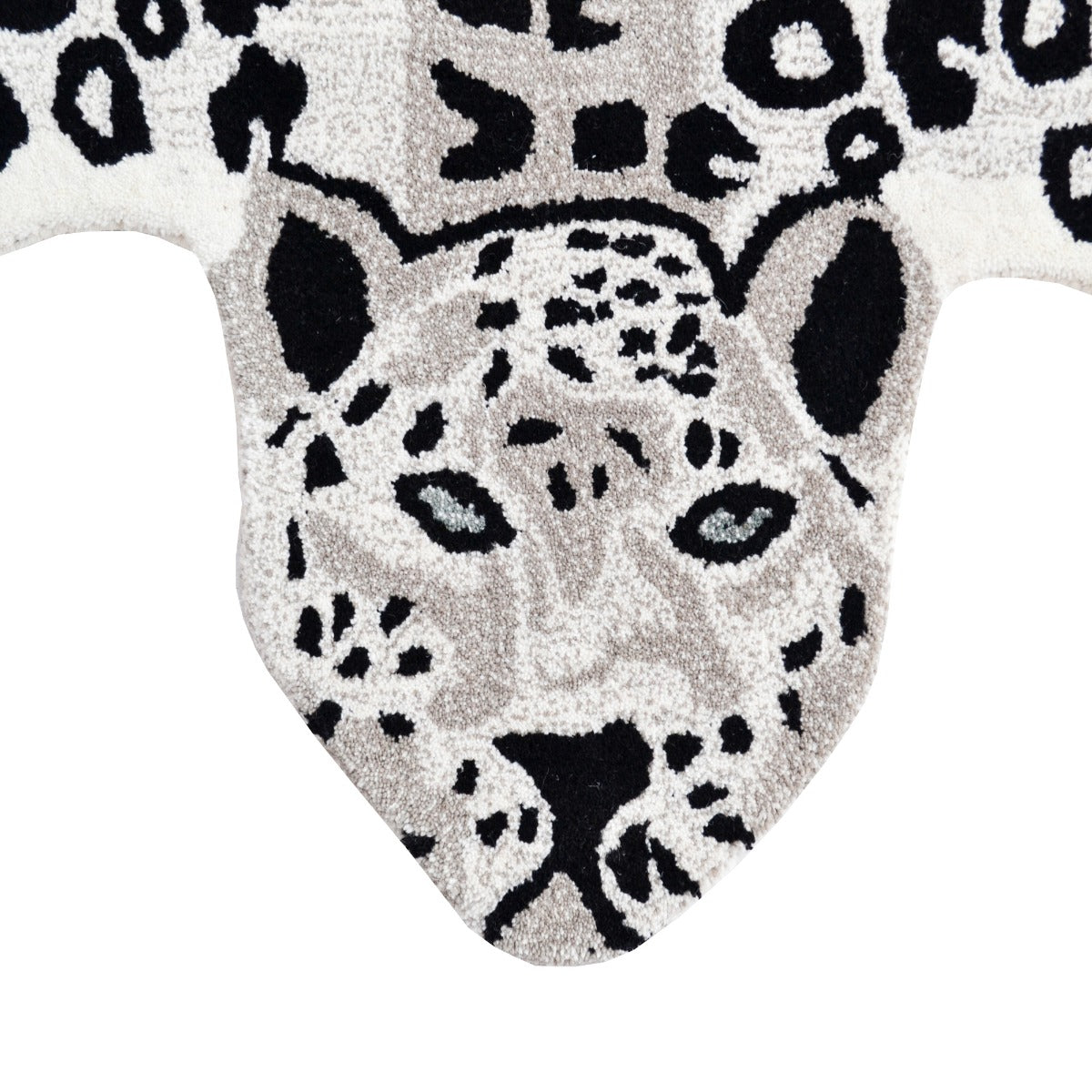 Natural Handmade Jungle Kids Rug-Snow Leopard-Ivory Black-110x160cm