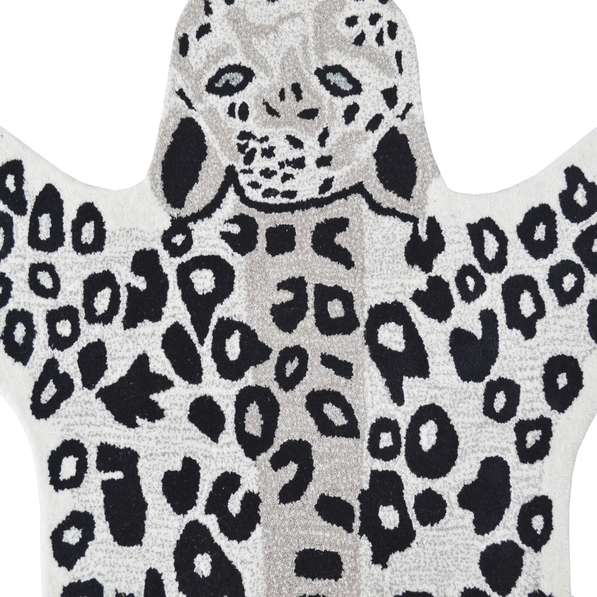 Natural Handmade Jungle Kids Rug-Snow Leopard-Ivory Black-110x160cm