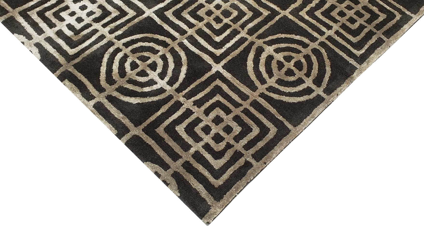Luxurious Handmade Wool & Viscose Lisbon Rug - 5060 - Grey - 160x230cm