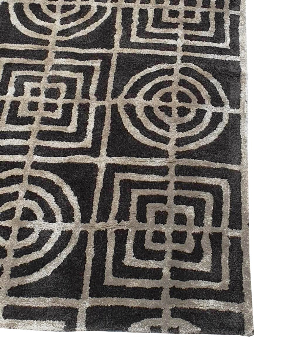 Luxurious Handmade Wool & Viscose Lisbon Rug - 5060 - Grey - 160x230cm