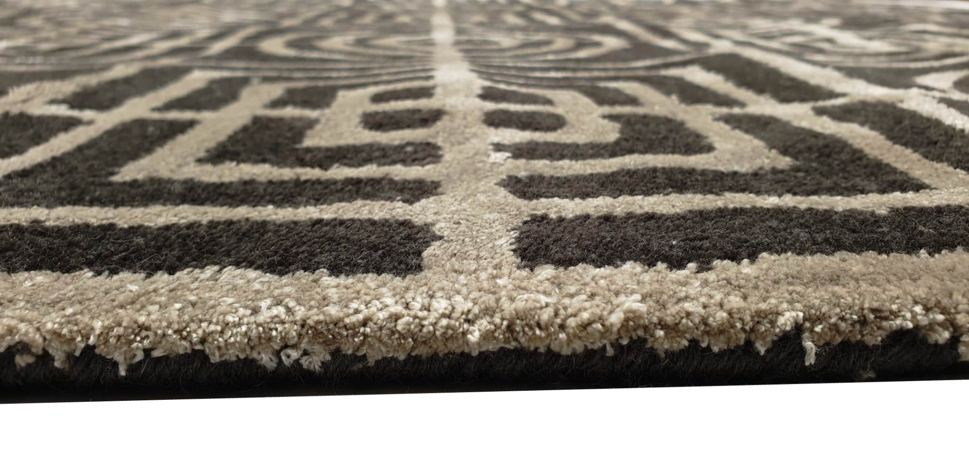 Luxurious Handmade Wool & Viscose Lisbon Rug - 5060 - Grey - 160x230cm